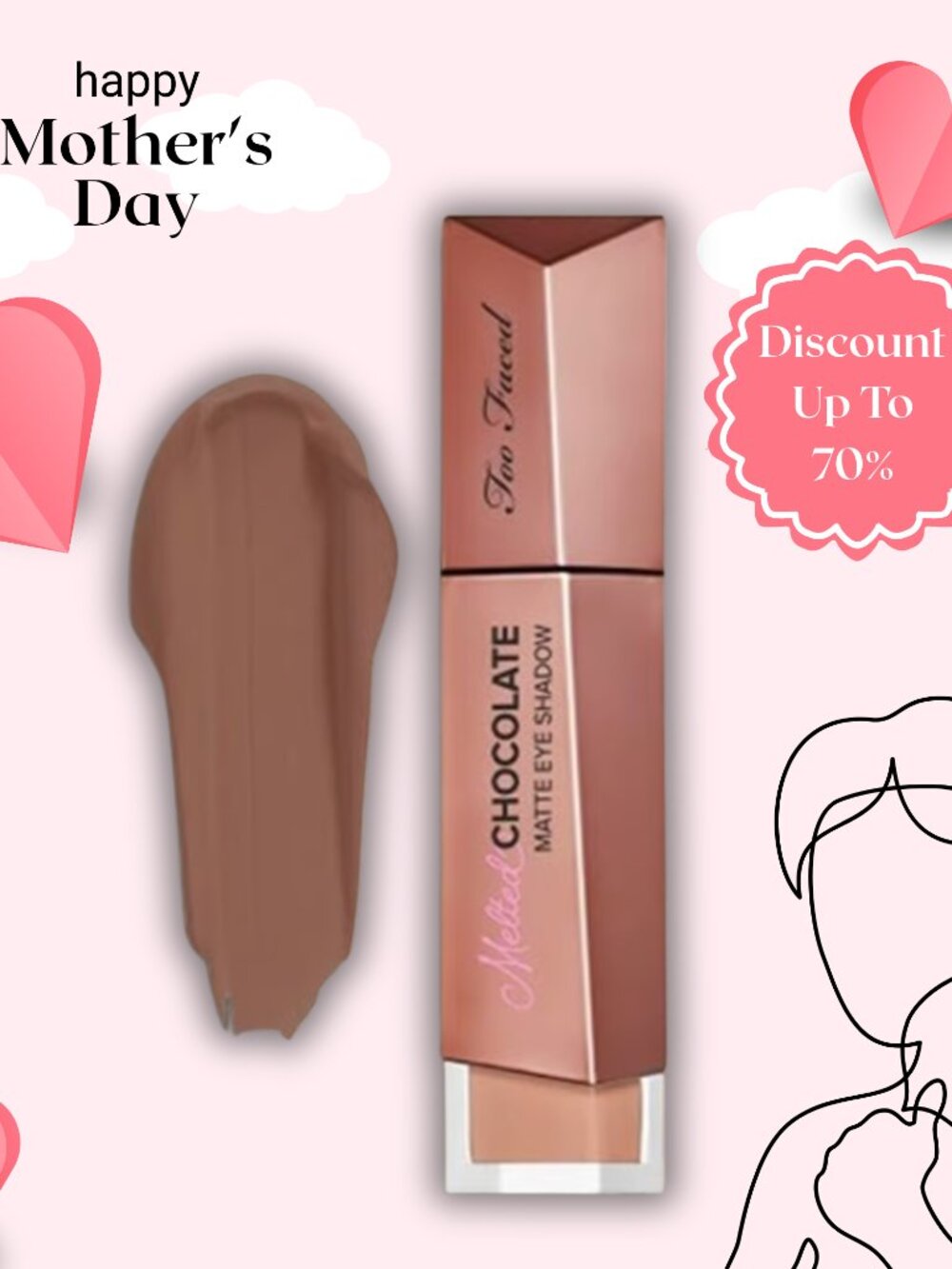 Too Faced Melted Chocolate Matte Eyeshadow - Warm & Fudgy - 0.16 Oz